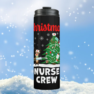 Garrafa Térmica Equipe de Enfermeiros de Natal com Papai Noel e Re