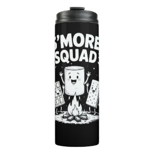 Garrafa Térmica Equipe de S'mores Acampamento Fogueira Fofa Marshm