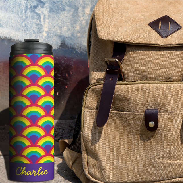 Garrafa Térmica Escala de Sereia do Arco-Íris (Criador carregado)