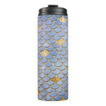 Escamas de sereia brilhantes em azul e dourado