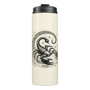 Garrafa Térmica Escorpião Crescente Astrologia da Lua Zodiac Scorp