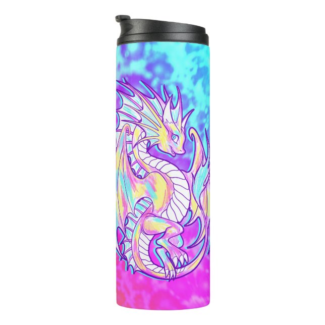 Garrafa Térmica Escrivora Rosa Bela Dragão Girassol Wyvern Inugami (Rotação à direita)