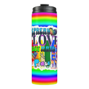Garrafa Térmica Espalhe Amor Não Ódio Orgulho LGBTQI+