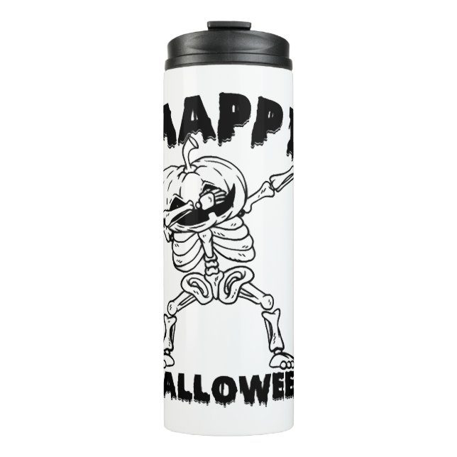 Garrafa Térmica Esqueleto de Halloween com Pumpkin - Feliz Dia das (Frente)