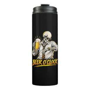 Garrafa Térmica Esqueleto Engraçado de Relógio de Cerveja Amante d