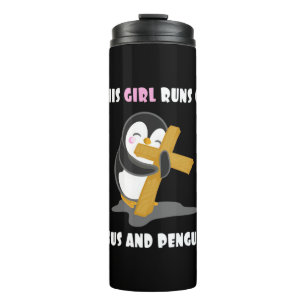 Garrafa Térmica Essa Garota Funciona Com Jesus E Pinguins