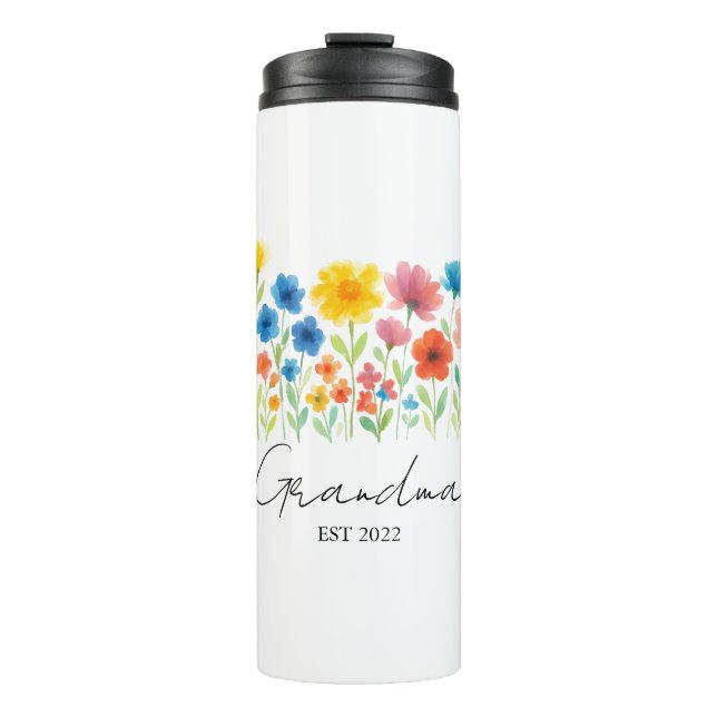 Garrafa Térmica Est Personalizado. Ano - Tumbler Térmico de Flor S (Frente)