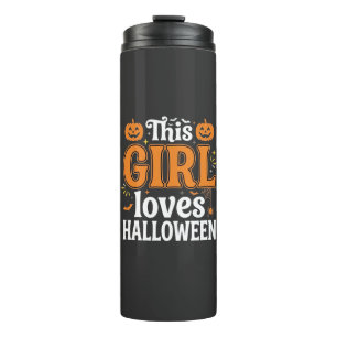 Garrafa Térmica Esta Garota Ama Tipografia de Halloween SVG Design