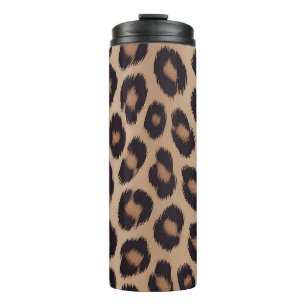 Garrafa Térmica Estampa Animal Clássica de Leopardo Marrom Guepard