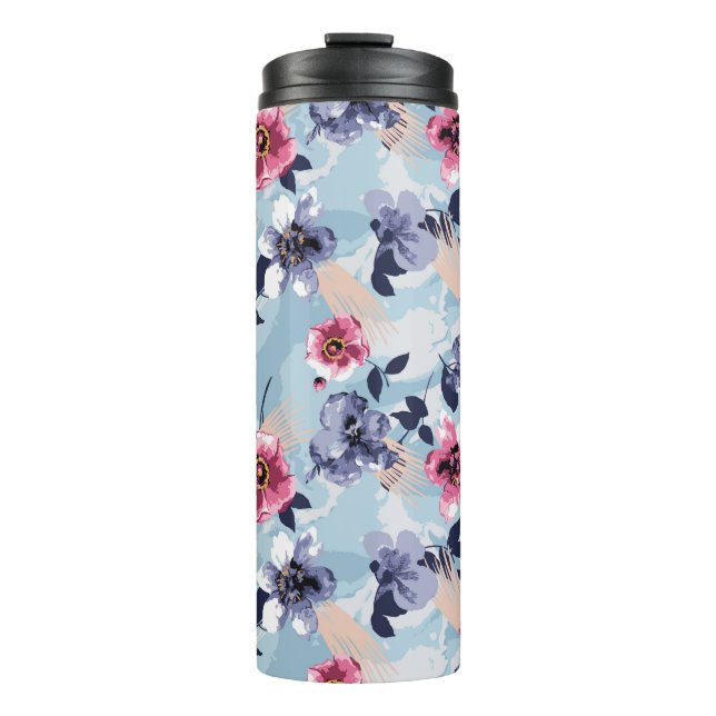 Garrafa Térmica estampagem em forma de flor, design, ilustração, a (Frente)