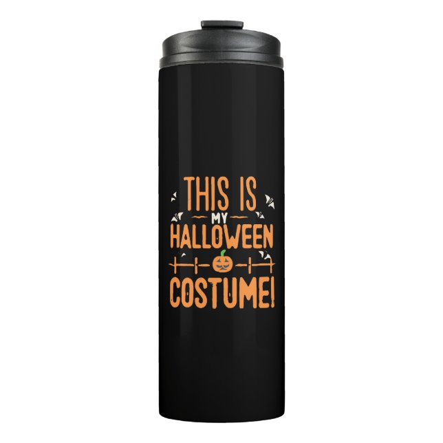 Garrafa Térmica Este é o meu disfarce de Halloween  (Frente)