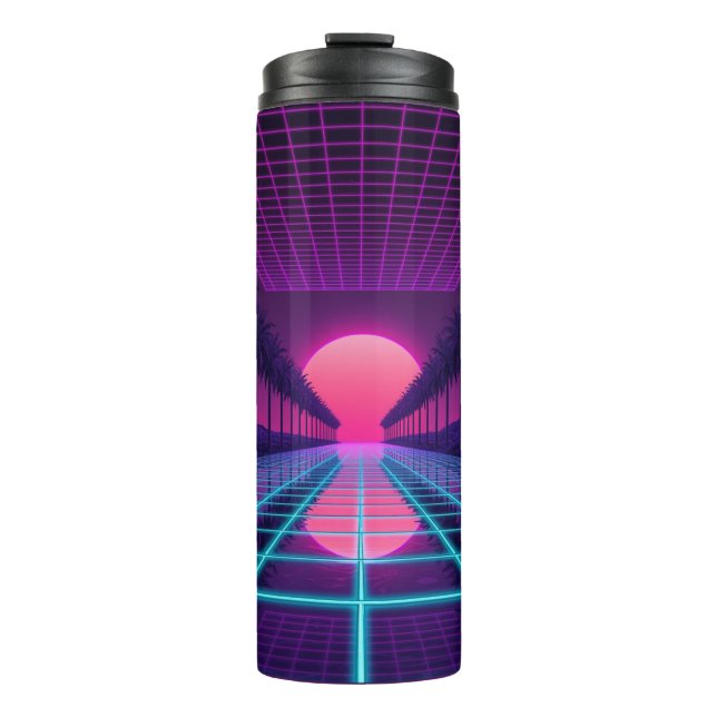 Garrafa Térmica Estética de Copos Térmicos Neon Synthwave (Frente)