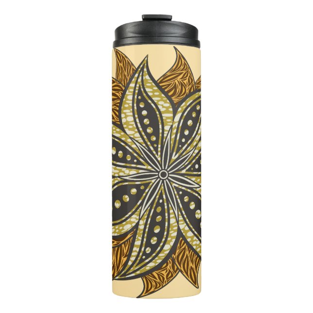 Garrafa Térmica Estilo de Batik Floral Abstrato africano (Frente)