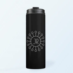 Garrafa Térmica Estilo de Logotipo Vintage Legal Monograma Preto