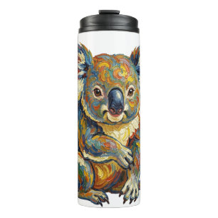 Garrafa Térmica Estilo de pintura a óleo vibrante Koala Impasto co