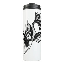 Garrafa Térmica Estilo de Tatuagem Sereia Desenho De Tinta Sombrea