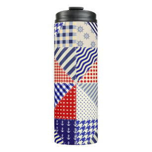 Garrafa Térmica Estilo Náutico Triângulo com Patchwork Retroativa