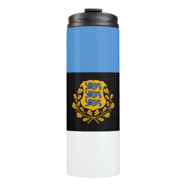 Garrafa Térmica Estonia Travel Mug, patriotic Estonian Flag (Frente)