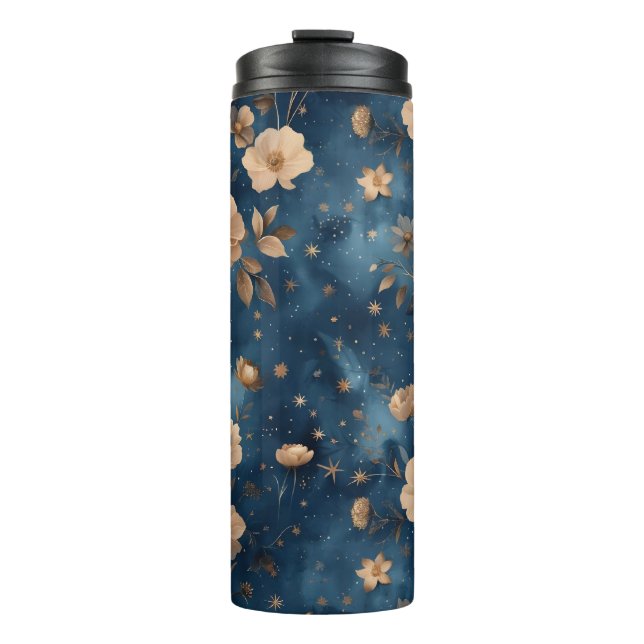 Garrafa Térmica Estrelas E Flores Padrão Floral Design (Frente)
