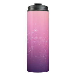 Garrafa Térmica Estrelas No Espaço Rosa