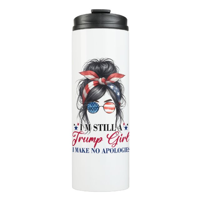 Garrafa Térmica Eu ainda sou uma Trump Girl que eu não faço descul (Frente)