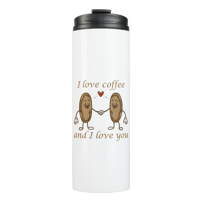 Garrafa Térmica Eu amo café e eu amo você (Frente)