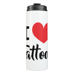 Garrafa Térmica Eu amo canecas térmicas de tatuagens para amantes