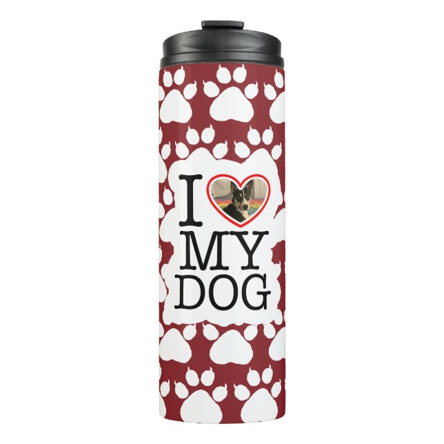 Garrafa Térmica Eu Amo Meu Cachorro Personalizado (Frente)