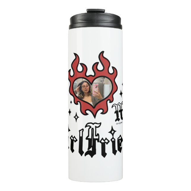 Garrafa Térmica Eu Amo Minha Namorada - Vermelho - DingusDesign (Frente)