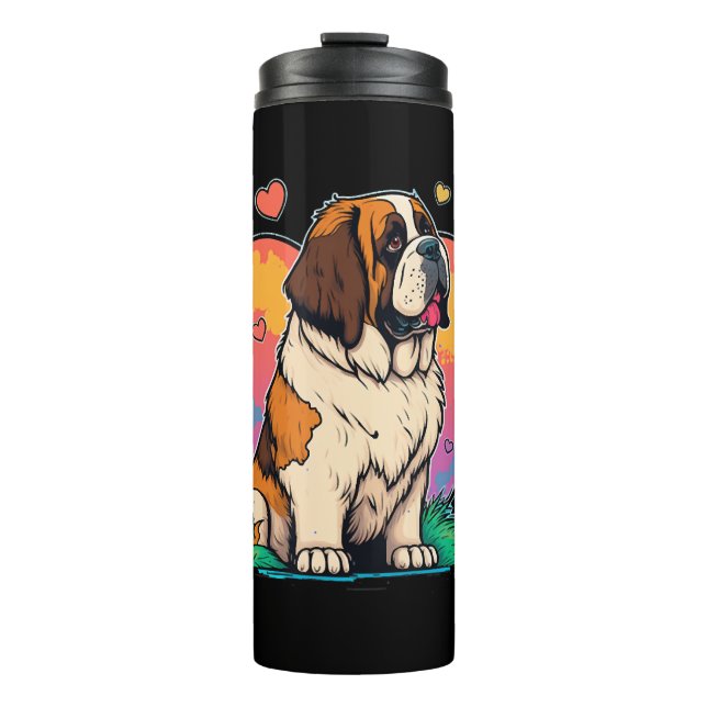 Garrafa Térmica Eu Amo Minha Rua Santo Bernard Dog (Frente)