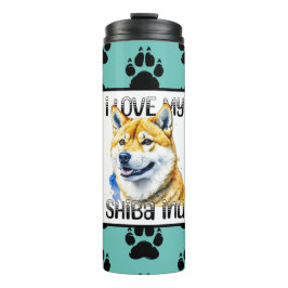 Garrafa Térmica Eu Amo Minha Shiba Inu | Proprietário do cão