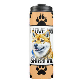 Garrafa Térmica Eu Amo Minha Shiba Inu | Proprietário do cão