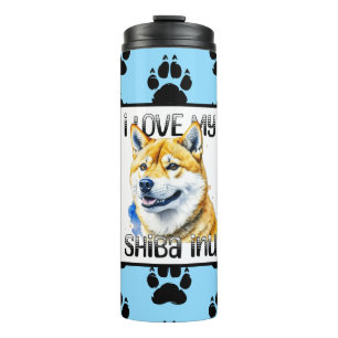Garrafa Térmica Eu Amo Minha Shiba Inu Proprietário do cão