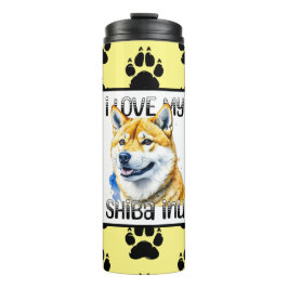 Garrafa Térmica Eu Amo Minha Shiba Inu | Proprietário do cão