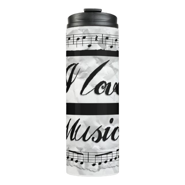 Garrafa Térmica Eu Amo Música (Frente)