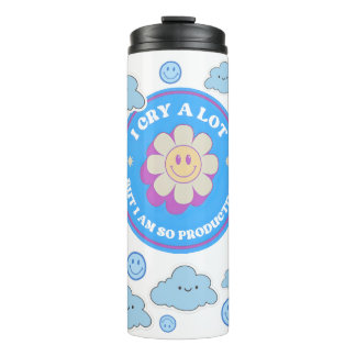 Garrafa Térmica Eu Choro Muito Mas Sou Tão Produtivo Termo Tumbler