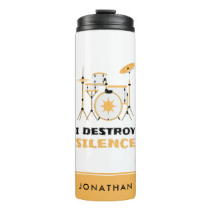 Garrafa Térmica Eu Destruo o Silêncio Baterista Engraçado