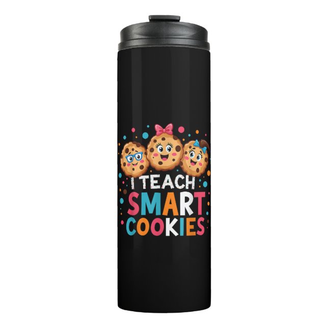 Garrafa Térmica Eu Ensino Cookies Inteligentes Professor de Volta  (Frente)