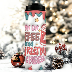 Garrafa Térmica Eu Funciono com Café Alegria de Natal 3D Inflado