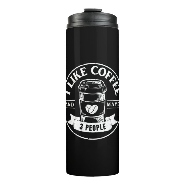 Garrafa Térmica Eu gosto de café e talvez 3 pessoas (Frente)