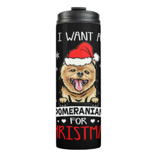 Garrafa Térmica Eu Quero O Natal É Um Cachorro Pomeraniano Papai N