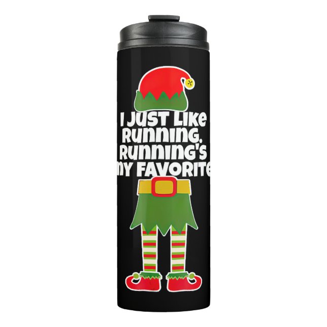 Garrafa Térmica Eu Só Gosto De Correr No Elf De Natal (Frente)