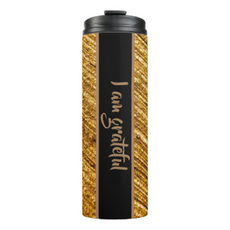Garrafa Térmica Eu sou Copo Térmico Agradecido Dourado Design Marr