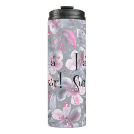 Garrafa Térmica Eu sou uma Sobrevivente Floral de Câncer de Mama G