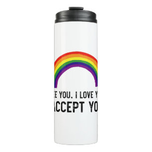 Garrafa Térmica Eu Vejo Eu Amo Você Eu Aceito Você Camiseta Orgulh