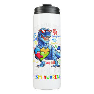 Garrafa Térmica Eu Visto Azul Para Minha Consciência Do Autismo D