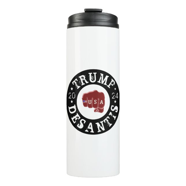 Garrafa Térmica EUA Fist Tattoo Trump DeSantis 2024 (Frente)