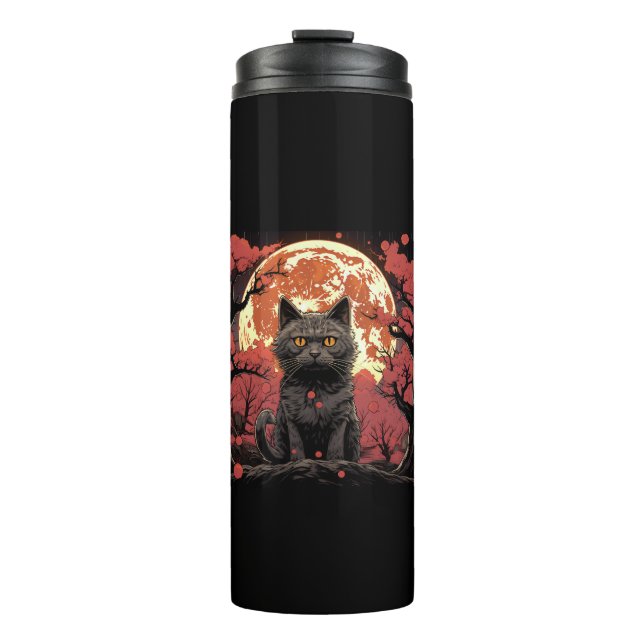 Garrafa Térmica Excelente Wave Halloween_ Black Cat, Pumpkins, Sak (Frente)