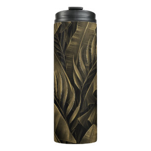 Garrafa Térmica Exótico tropical: Natureza Ouro Grunge