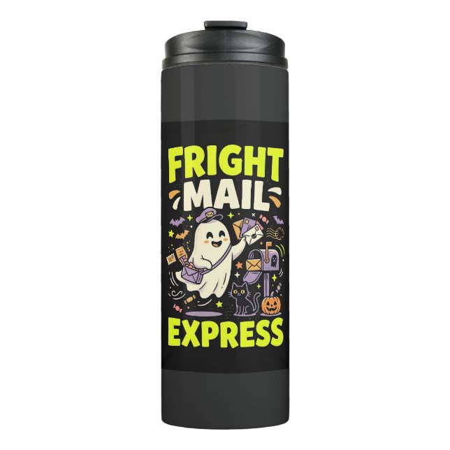 Garrafa Térmica Expresso de Correio de Terror do Halloween (Frente)